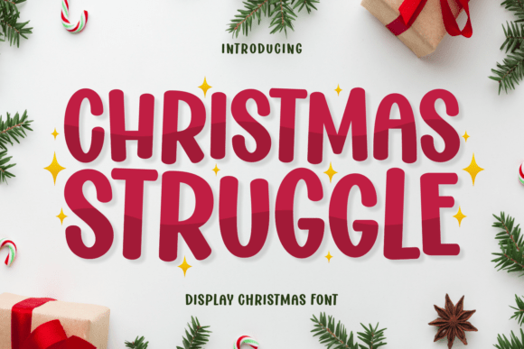 Christmas Struggle: A Festive Display Font for Holiday Editors